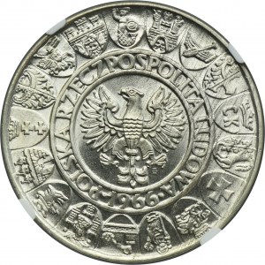 100 gold 1966 Mieszko and Dabrowka - NGC MS66