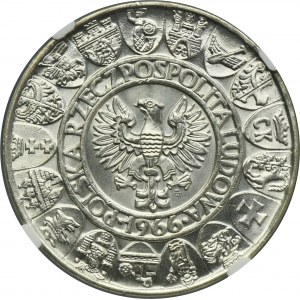 PRÓBA, 100 złotych 1966 Mieszko i Dąbrówka półpostacie - NGC MS66