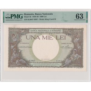 Rumunia, 1.000 lei 1938 - PMG 63