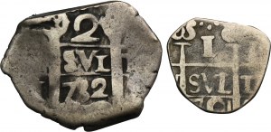 Ensemble, Espagne, Philippe V, 1 Real et 2 Reales (2 pièces).