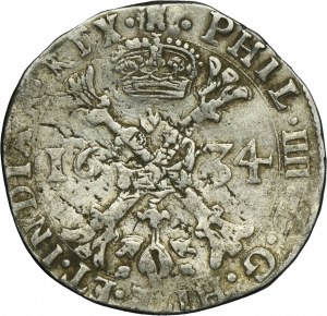 Spanish Netherlands, Tournai, Philip IV, Patagon Tournai 1634