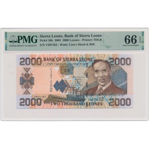 Sierra Leone, 2.000 Leones 2003 - PMG 66 EPQ