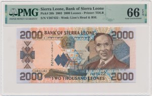 Sierra Leone, 2.000 Leones 2003 - PMG 66 EPQ