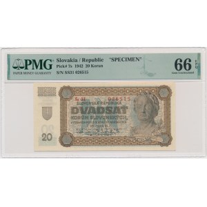 Słowacja, 20 koron 1942 - WZÓR - PMG 66 EPQ