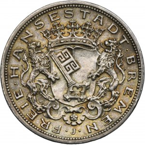 Germany, City of Bremen, 5 Mark Hamburg 1906 J - RARE