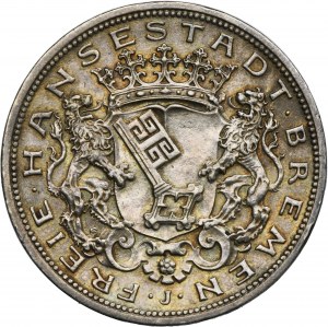 Germany, City of Bremen, 5 Mark Hamburg 1906 J - RARE