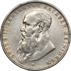 Germany, Duchy of Saxony-Meiningen, Georg II, 5 Mark Munich 1908 D