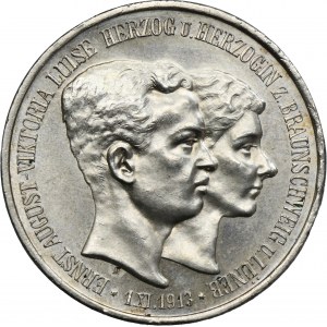 Germany, Brunswick-Lüneburg, Ernst August von Hannover, 3 Mark Berlin 1915 A