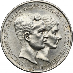 Germany, Brunswick-Lüneburg, Ernst August von Hannover, 3 Mark Berlin 1915 A