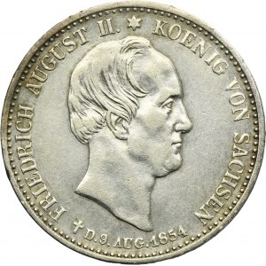 Germany, Kingdom of Saxony, Friedrich Augustus II, 1/3 Thaler posthumous Dresden 1854