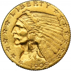 USA, 2 1/2 Dollar Philadelphia 1909 - Indian Head