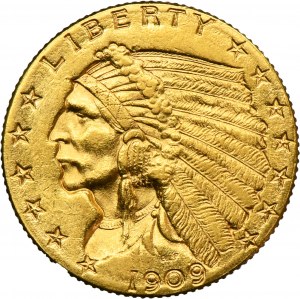 USA, 2 1/2 Dollar Philadelphia 1909 - Indian Head