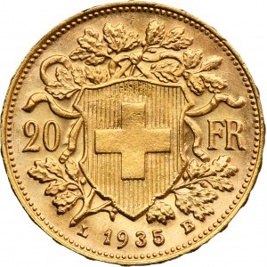 Switzerland, Swiss Confederation, 20 Francs Berno 1935 LB