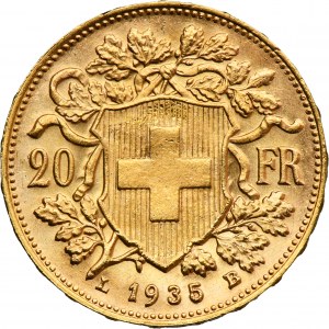 Switzerland, Swiss Confederation, 20 Francs Berno 1935 LB