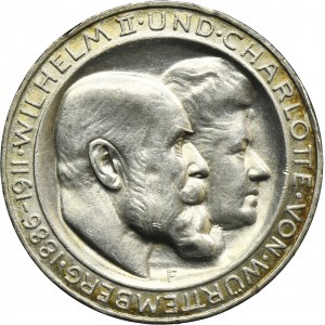 Germany, Kingdom of Württemberg, William II, 3 Mark Stuttgart 1911 F