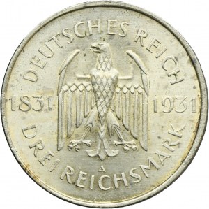 Allemagne, République de Weimar, 3 marks Berlin 1931 A - Heinrich von Stein