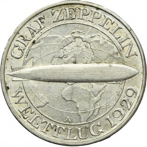 Germany, Weimar Republic, 3 Mark Berlin 1930 A - Graf Zeppelin
