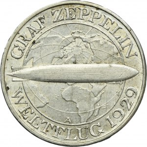 Allemagne, République de Weimar, 3 Marks Berlin 1930 A - Graf Zeppelin