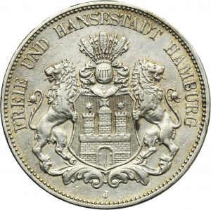 Germany, City of Hamburg, 5 Mark 1902 J