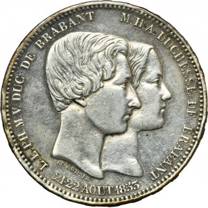 Belgium, Leopold I, 5 Francs Brussels 1853