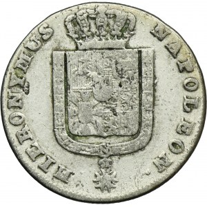 Germany, Kingdom of Westphalia, Jerome Bonaparte, 1/6 Thaler Brauschweig 1809 B