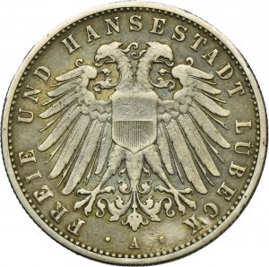 Germany, City of Lübeck, 2 Mark Berlin 1907 A - RARE