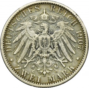 Germany, City of Lübeck, 2 Mark Berlin 1907 A - RARE