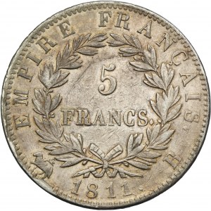 France, Napoleon I, 5 Francs Rouen 1811 B