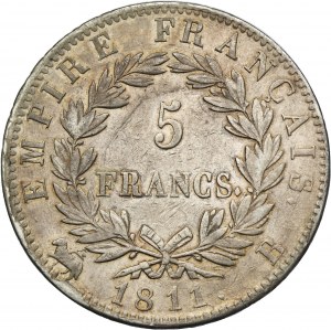 France, Napoleon I, 5 Francs Rouen 1811 B