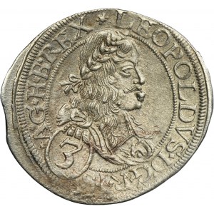 Austria, Leopold I, 3 Kreuzer Wien 1665 CA