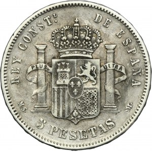 Spain, Alfonso XII, 5 Pesetas Madrid 1883 M