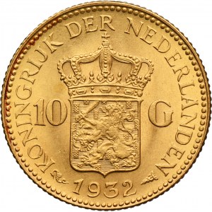 Netherlands, Wilhelmina, 10 Guilders Utrecht 1932