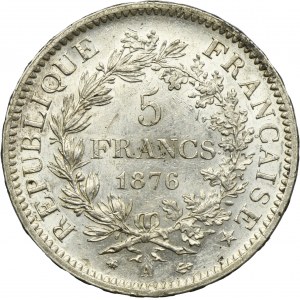 France, Third Republic, 5 Francs Paris 1876 A