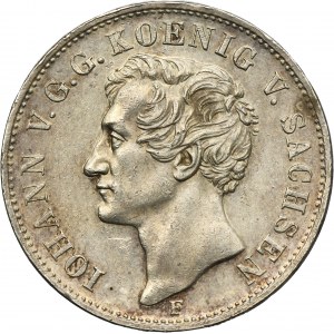 Germany, Kingdom of Saxony, Johann V, Thaler Dresden 1854 F - RARE