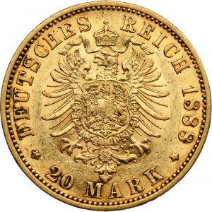 Germany, Kingdom of Prussia, Friedrich III, 20 Mark Berlin 1888 A