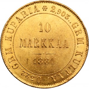 Finland, Autonomy, 10 Markkaa Helsinki 1881 S