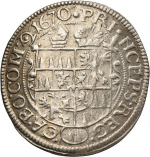 Austria, Bishopric of Olomouc, Karl II von Liechtenstein, 3 Kreuzer Kremsier 1670