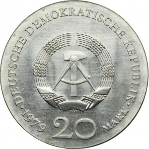 Germany, DDR, 20 Mark Berlin 1979 - Lessing