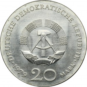 Germany, DDR, 20 Mark Berlin 1979 - Lessing
