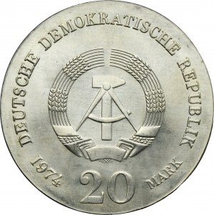 Allemagne, RDA, 20 Mark Berlin 1974 - Immanuel Kant
