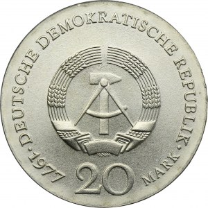Germany, DDR, 20 Mark Berlin 1977 - Gauss