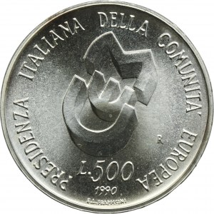 Italy, 500 Lire Rome 1990 R - Italian Presidency of the EEC Council