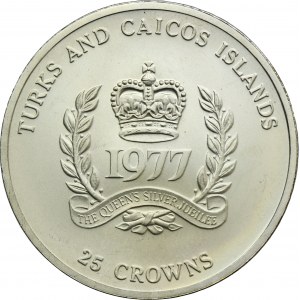 Turks and Caicos Islands, Elizabeth II, 25 Crowns Ottawa 1977 - Silver Jubilee