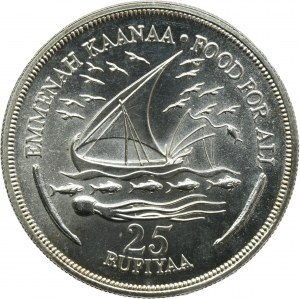 Maldives, Second Republic, 25 Rufiyaa Llantrisant 1978 - FAO