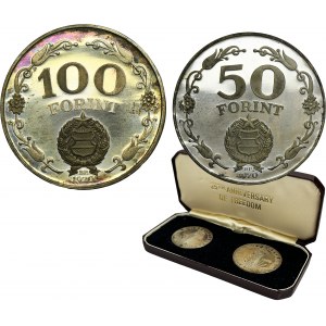 Set, Hungary, 50 Forint and 100 Forint Budapest - 25 Years of Liberation (2 pcs.)