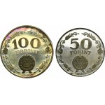 Set, Hungary, 50 Forint and 100 Forint Budapest - 25 Years of Liberation (2 pcs.)