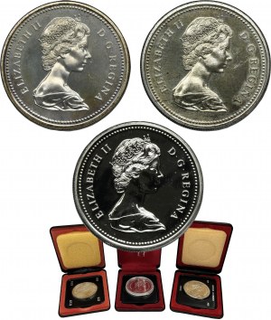 Set, Canada, Elizabeth II, 1 Dollar (3 pcs.)