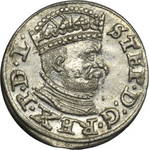 Stephen Bathory, 3 Groschen Riga 1586 - small head