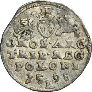 Sigismund III Vasa, 3 Groschen Lublin 1598 - letter L divided date