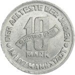 Ghetto Litzmannstadt, 10 mark 1943 Al - RARE, dot on star